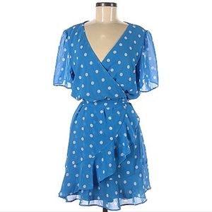 Miami Blue Polka Dot Wrap Dress